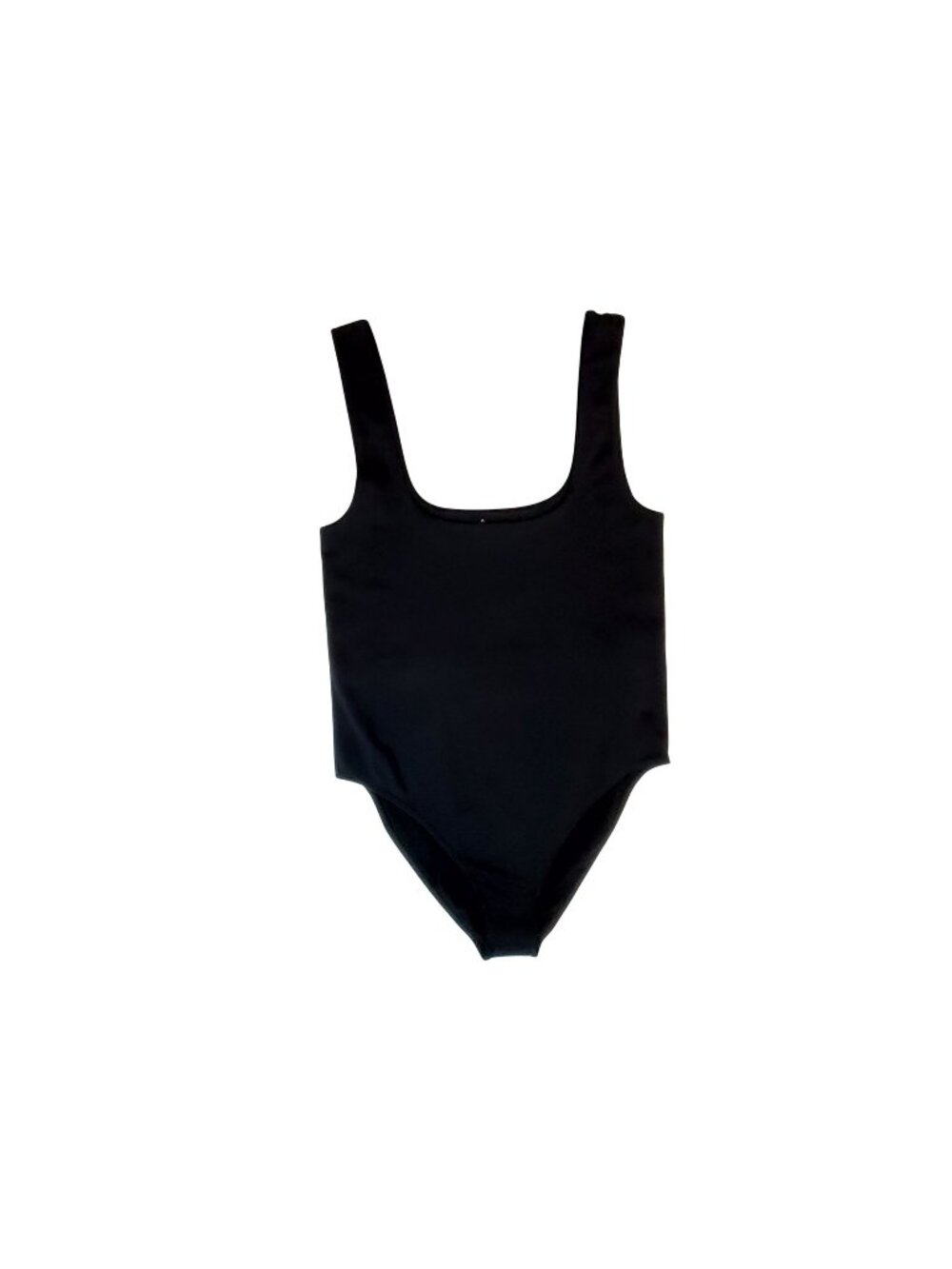 A New Day Womens Black Scoop Neck Bodysuit Size Large  stretchy Nylon Blend